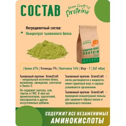 Тыквенный протеин (белок) 300 гр "Green Proteins" Москва