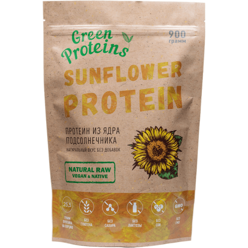Подсолнечный протеин (белок) 900 гр "Green Proteins" Москва