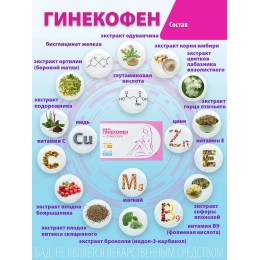 ГИНЕКОФЕН Набор 60 Двухфазный уникально подобранный биологически активный комплекс, состоящий из капсул разного цвета, созданный с учетом циклических изменений в организме женщины.