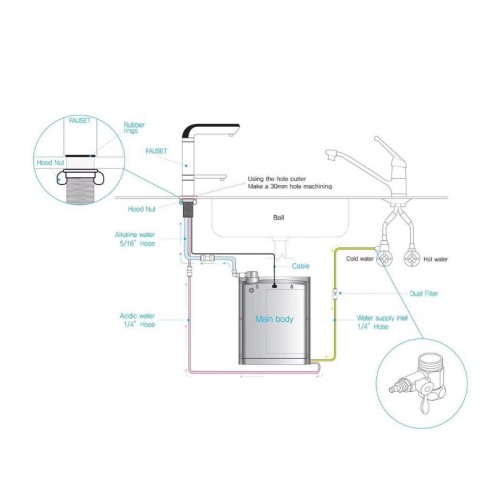 Ионизатор щелочной водородной воды IONPIA UD 4000 с краном